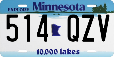 MN license plate 514QZV