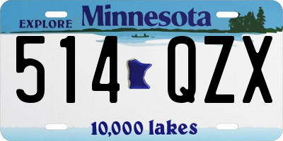 MN license plate 514QZX