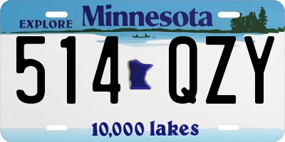 MN license plate 514QZY