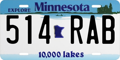MN license plate 514RAB