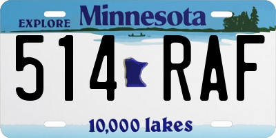 MN license plate 514RAF