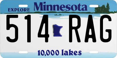 MN license plate 514RAG