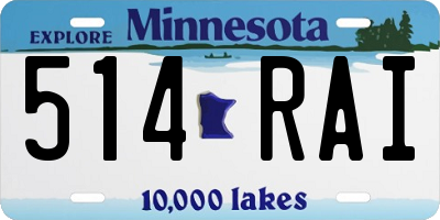 MN license plate 514RAI