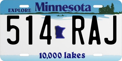 MN license plate 514RAJ