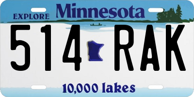 MN license plate 514RAK