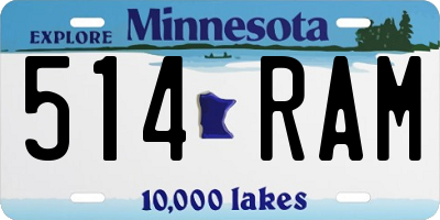 MN license plate 514RAM