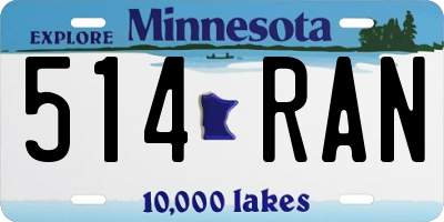 MN license plate 514RAN
