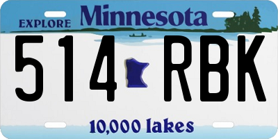 MN license plate 514RBK