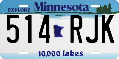 MN license plate 514RJK