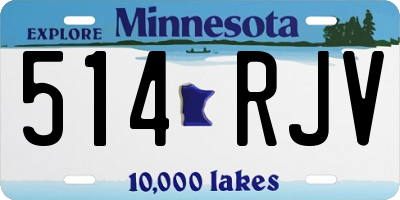 MN license plate 514RJV