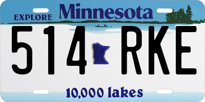 MN license plate 514RKE
