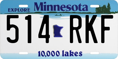 MN license plate 514RKF