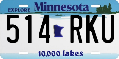 MN license plate 514RKU