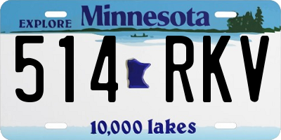MN license plate 514RKV