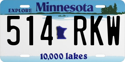 MN license plate 514RKW