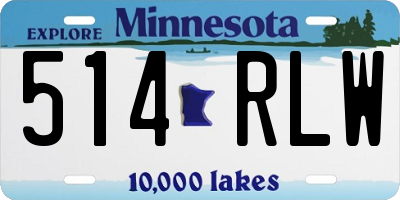 MN license plate 514RLW