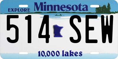 MN license plate 514SEW