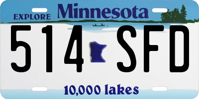 MN license plate 514SFD
