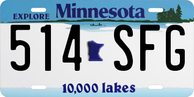MN license plate 514SFG