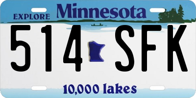 MN license plate 514SFK