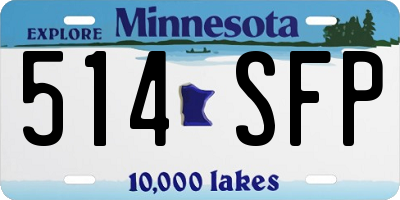 MN license plate 514SFP