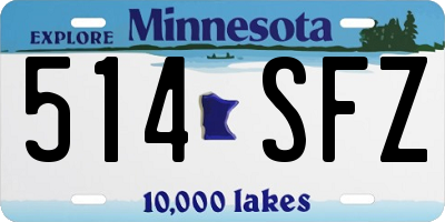 MN license plate 514SFZ