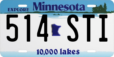 MN license plate 514STI