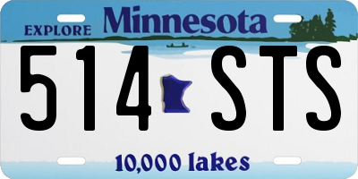 MN license plate 514STS