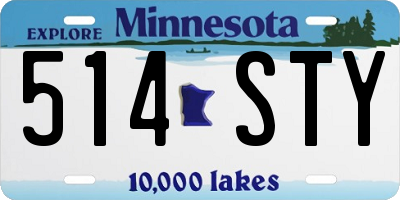 MN license plate 514STY