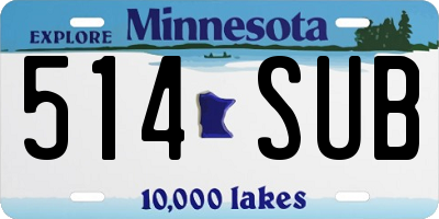MN license plate 514SUB