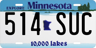 MN license plate 514SUC