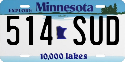 MN license plate 514SUD