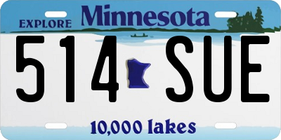 MN license plate 514SUE