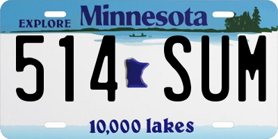MN license plate 514SUM