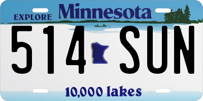 MN license plate 514SUN