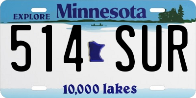 MN license plate 514SUR