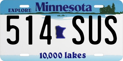 MN license plate 514SUS