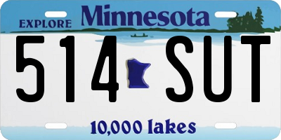 MN license plate 514SUT