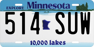 MN license plate 514SUW