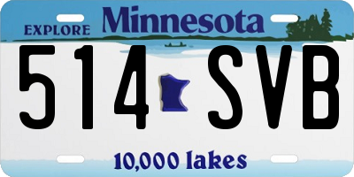 MN license plate 514SVB