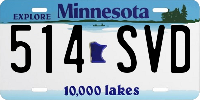 MN license plate 514SVD