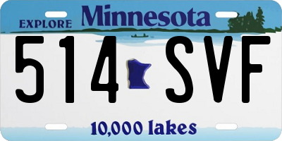 MN license plate 514SVF