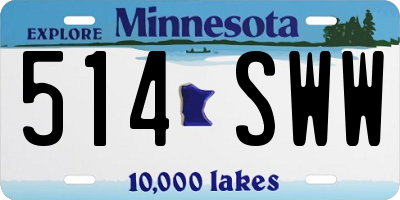 MN license plate 514SWW