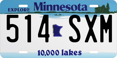 MN license plate 514SXM