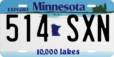 MN license plate 514SXN