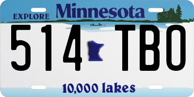 MN license plate 514TBO
