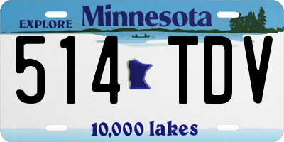 MN license plate 514TDV