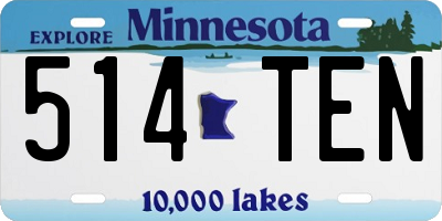 MN license plate 514TEN