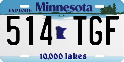 MN license plate 514TGF