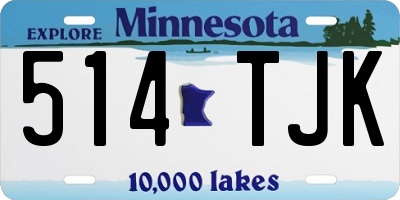 MN license plate 514TJK